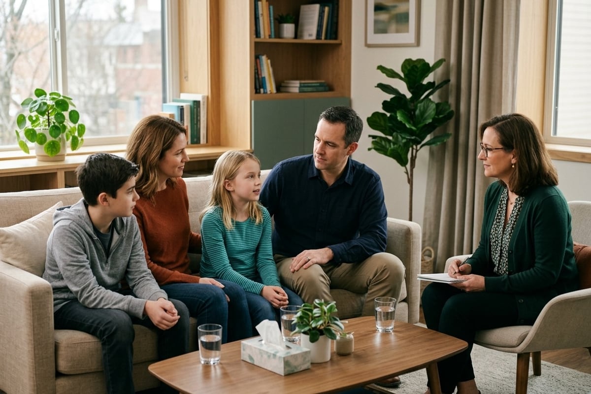 Aile danışmanlığı seansını temsil eden görsel