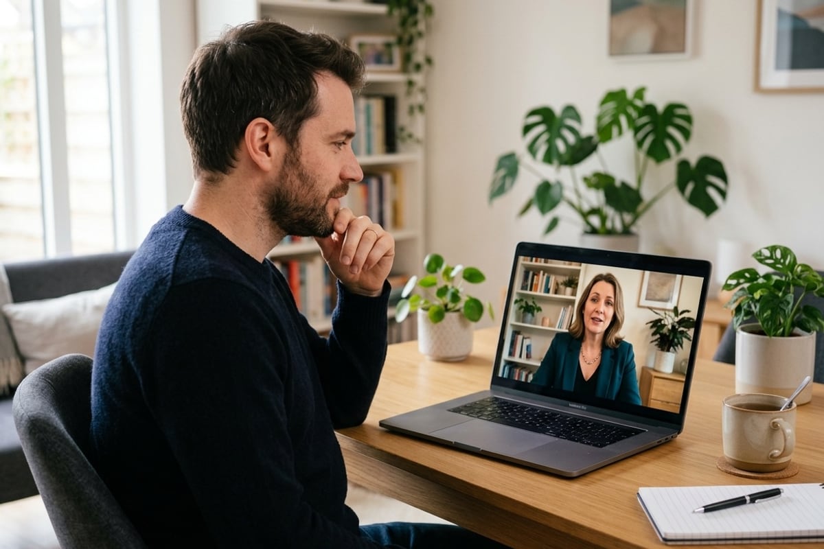 Online terapi görüşmesini temsil eden görsel